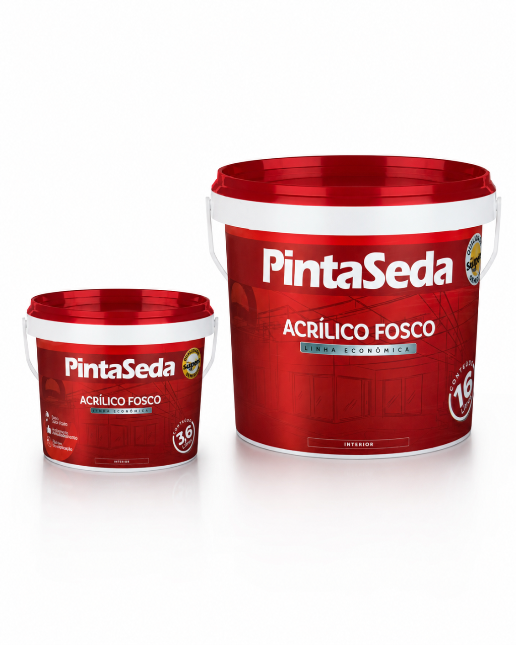 Embalagem PintaSeda Acrílico Fosco Econômica Sedavinil